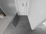 MEXEN/S - Kioto L Sprchová zástena WALK-IN 120 x 200, transparent/dekor, nikel kartáčovaná 800-120-103-97-35