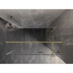 MEXEN/S - Lunar T sprchovací kút dvere krídlové pravá 140 x 90, transparent, zlato kartáčovaná 834T-140-090-55-00-P