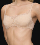 Dámska podprsenka Body Make-Up Illusion Lace Balconette - BROWN - svetlohnedá 00NZ - TRIUMPH BROWN 75E