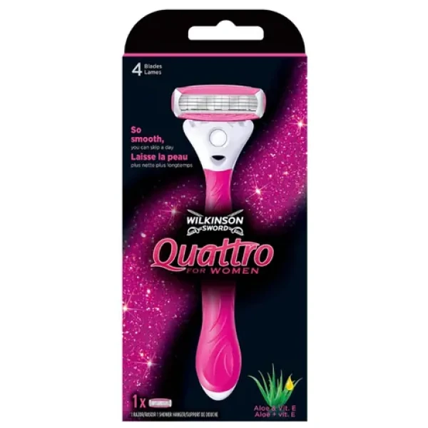 Wilkinson Quattro for Women Holiaci strojček + 1 náhradná hlavica (WDS003)