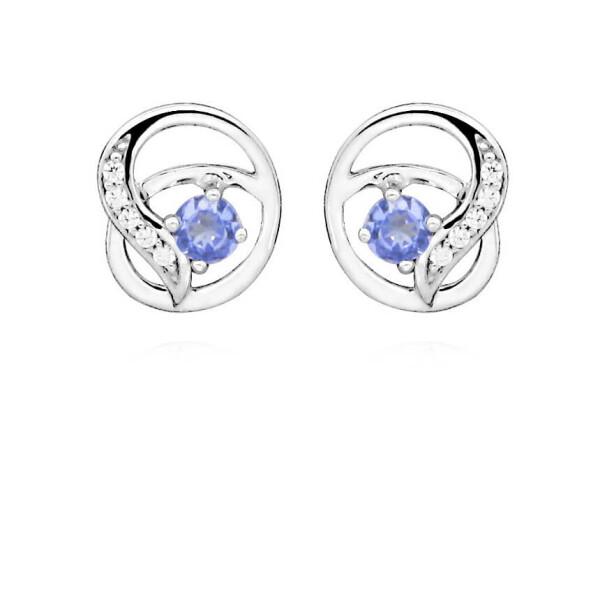 MOISS Pôvabné strieborné náušnice s tanzanit EG000124