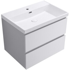 CERANO - Kúpeľňová skrinka Carole - keramické umývadlo Viano - biela matná - 60,9x62,5x46,5 CER-000020