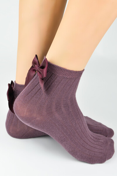 BAVLNENÉ PONOŽKY S MAŠĽOU SB145 fialová 35-38