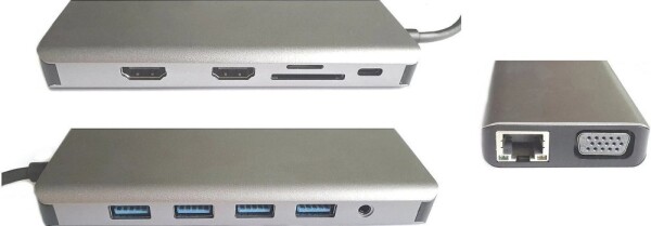 Roger RoGer MST Dock Station 12in1 Lite USB-C to 2x HDMI / 4x USB3.0 / SD/TF / VGA / LAN