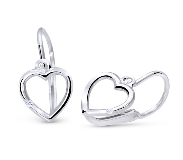Cutie Jewellery Zlaté srdiečkové náušničky so zirkónom C2761-10-X-2 biela