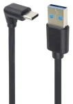 PremiumCord USB-C 90 ° - USB-A čierna / Dátový kábel / USB 3.0 / 3M (ku31cze3bk)