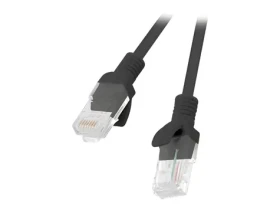 Lanberg CAT6 UTP čierna / Patch kábel / RJ45-RJ45 / 20 m / Fluke Passed (PCU6-10CC-2000-BK)