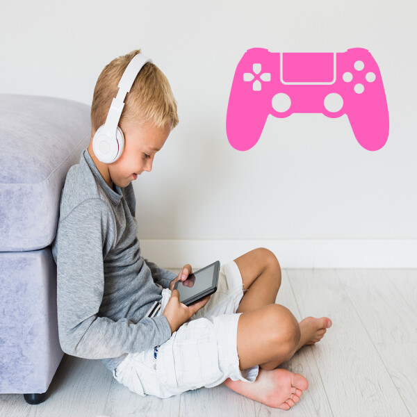 Veselá Stena Samolepka Ovládač na playstation Farba: růžová, Veľkosť: 80 x 52 cm