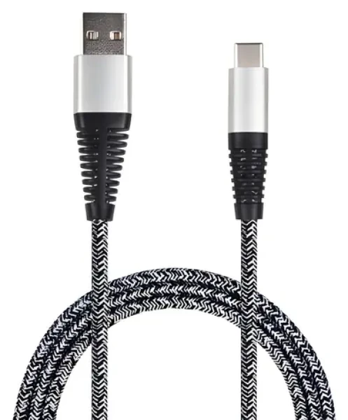 2GO USB-C 1 m strieborná / Dátový kábel / USB 3.2 Gen 1 / nylon (795953)