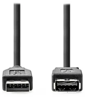 Nedis USB-A - USB-A 1 m čierna / Predlžovací kábel / USB 3.2 Gen 1 / 5 Gbps (CCGL61010BK10)