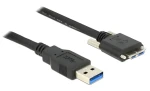 DeLock Kábel USB-A - Micro-USB B so skrutkami čierny / Kábel / 2 m / USB 3.2 Gen 1 / 5 Gbit/s (83598)
