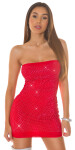 Sexy Koucla Bandeau Minidress with glitter red Einheitsgroesse