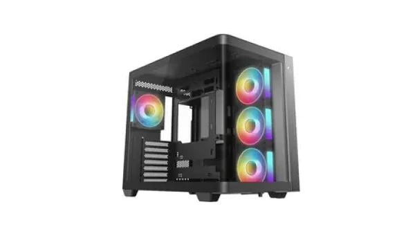 DEEPCOOL CG530U 4F čierna / Počítačová skriňa / Midi-tower / ATX / Zakrivené temperované sklo / 4× ARGB (R-CG530U-BKAGA4-G)