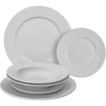 Lamart Fancy Sada jedálenských okrúhlych tanierov 6ks biela / porcelán (8590669327409)