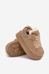 Dětské tenisky vyhřívané plyšovým kožíškem Béžové Mireen 32