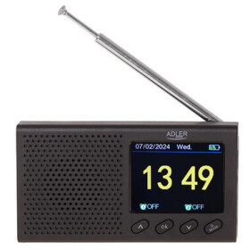 Adler AD 1198 čierna / Cestovné aku rádio / FM / LCD / Bluetooth / 3W (AD 1198)