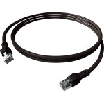 Easylan CPP1OSASAS0015 RJ45 sieťové káble, prepojovacie káble CAT 6A S/FTP 1.50 m čierna dvojžilový tienený, bez halogénov, samozhášavý 1 ks; CPP1OSASAS0015