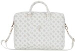 Guess Bag Guess 4G Peony Front Pocket Zipper Triangle Logo 16" white