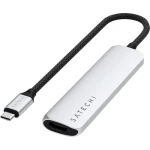 Satechi 4in1 USB-C Slim Multiport strieborná / adaptér / USB-C / HDMI / 2x USB-A / PD 100 W (ST-P4SS)