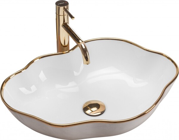 REA - Umývadlo na dosku Pearl Gold Edge REA-U0696