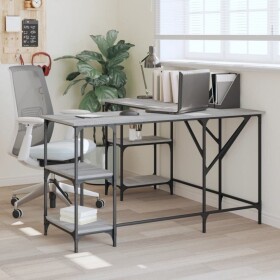 VidaXL vidaXL Biurko, Sivý dub sonoma, 139x139x75cm, materiał drevopochodny