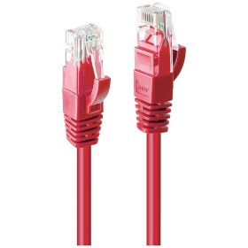 LINDY 48040 RJ45 sieťové káble, prepojovacie káble CAT 6 U/UTP 30.00 m červená pozlátené kontakty 1 ks; 48040