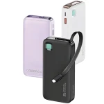 USAMS US-CD225 10000mAh čierna / Power Bank / Výsuvný Lightning kábel / PD 20W (10KCD22501)