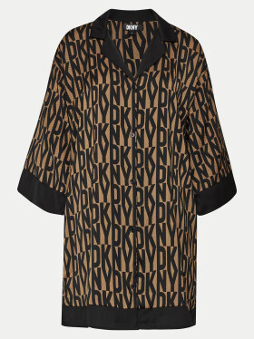 Dámska nočná košeľa YI00017 202 Brown Printed DKNY