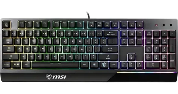 MSI Vigor GK30 čierna / Herná klávesnica / drôtová / membránová / USB / podsvietenie / US layout (278316)