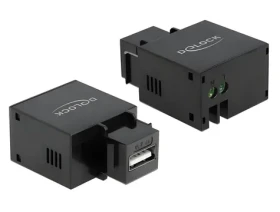 DeLock / Keystone modul / USB Type-A nabíjacia zásuvka / 2,1 A / plochý / čierny (86506)
