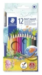 Staedtler Noris aqua / Akvarelové pastelky / 12 ks / drevené / kartónové púzdro (144 10NC12)