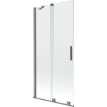 MEXEN/S - Velár dvojkrídlová posuvná vaňová zástena 95 x 150, transparent, grafit metal 896-095-000-01-95