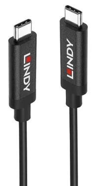 Lindy USB-C - USB-C aktívna čierna / USB kábel / USB 3.2 Gen 2 / 10 Gbit / s / 5 m / PD 60W (43308)