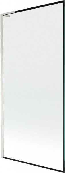 MEXEN/S - Next L vaňová zástena FIX 90 x 150, čierna vzor, nikel kartáčovaná 895-090-000-03-70-97