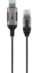Goobay Slim 74396 čierna/sivá / Adaptérový kábel USB-A - RJ-45 / Cat.6 / 1 Gbit/s / 3 m (74396)