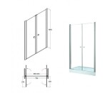 BESCO - Bezrámové sprchové dvere SINCO DUE - Farba rámu zásteny - Hliník chróm, Rozmer A - 80, Smer zatváranie - Univerzálny Ľavé / Pravé, Výplň - Číre bezpečnostné sklo - 6 mm, Výška - 195 BCSIN80DUE