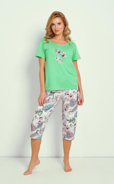 Taro Lia 3344 cr/r M-XL W25 dámske pyžamo zelená L