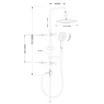 AQUALINE - KERA sprchový stĺp s pripojením na batériu, chróm SL430