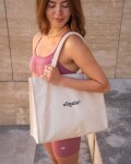 Vilgain Shopping Tote Bag – 39 x 32 x 15 cm natural white