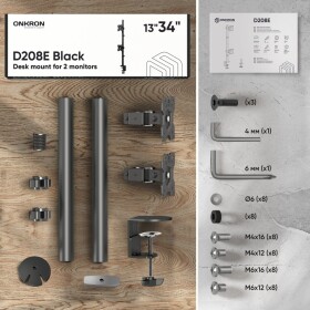 NoName MONITOR ACC WALL MOUNT/13-34" BLACK D208E-B ONKRON D208E-B (4262392440062)