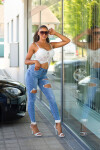 Sexy Highwaist destroyed look Skinny Jeans denimblue 36