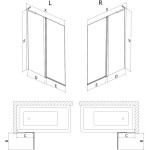 MEXEN/S - Mist L vaňová zástena 2-krídlová pravá 120 x 150, čierna okraj, čierna 8A9L-120-011-70-70-P