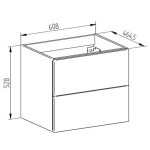 Mereo Aira, kúpeľňová skrinka s keramickým umývadlom 61 cm, dub Halifax CN740
