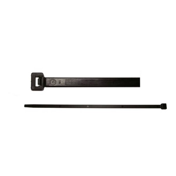 CellPack 146422, KS 3.5/280/schwarz, sťahovacie pásky, 3.5 mm, 280 mm, čierna, s plastovými kliešťami, odolné voči UV žiareniu, 100 ks; 146422