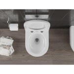 MEXEN/S - Carmen Závesná WC misa Rimless Tornado vrátane sedátka s slow slim, duroplast, biela lesk 30880300T