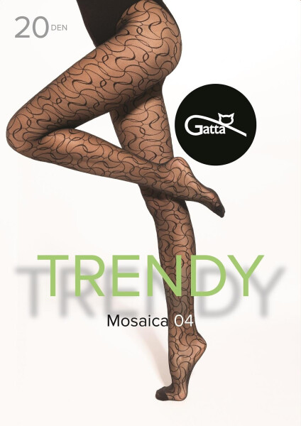 Pančuchy Gatta Trendy Mosaica wz.04 20 den 2-4 nero 3-M