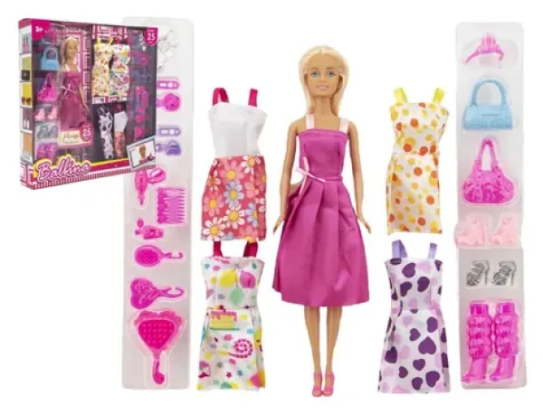 TEDDIES Bábika modelka s oblečením a doplnkami 30 cm