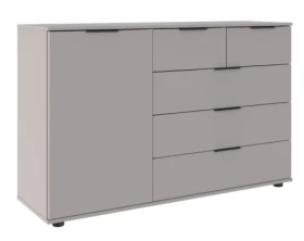 Komoda so zásuvkami Tilburg, 130 cm, sivá sahara%