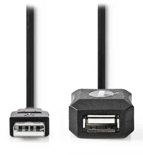 Nedis čierna / Aktívny predlžovací kábel USB 2.0 / USB-A - USB-A / 10 m (CCGL60EXTBK100)