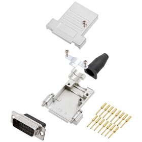 Encitech DTSL15-SJSRG-T-DBCP-K 6355-0089-02 sada D-SUB kolíkové lišty 180 ° Pólov: 15 krimpované 1 ks; 6355-0089-02